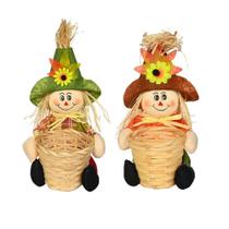 Kit Decoração Junina Espantalho Paglia Cesto 2 Peça 29X12CM