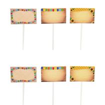 Kit Decoração Junina Topper Para Escrever 6 Peças 10X6 CM