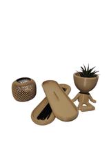 Kit Decoração Meditação Zen Vaso Porta Vela e Incensário