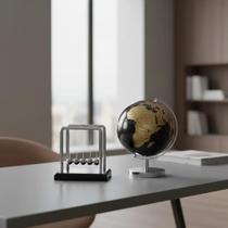 Kit Decoração Mesa Escritório Pendulo de Newton + Globo Terrestre