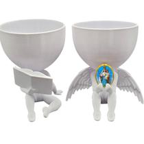 Kit Decoração Nossa senhora Livramento Anjinho Lendo Biblia