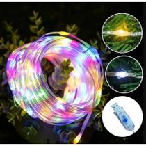 KIT Decoração para árvore de Natal USB RGB luz quente 100/200 luzes LED 10/20 metros à prova d'água