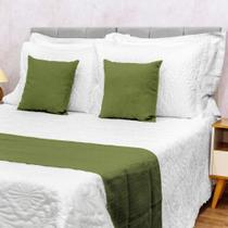 Kit Decoração Peseira 5 Pçs Casal Piquet Luxo Cama Posta