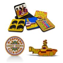 Kit Decoração Presente Beatles: Porta Copos + Submarino Amarelo + Sgt Peppers