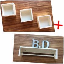 Kit Decoração Quarto De Bebê 4 Peças Nicho E Prateleira Mdf Kit Decoração Quarto De Bebê 4 Peças Nicho E Prateleira Mdf
