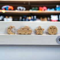 Kit Decoração quarto de Bebê Sol Lua Nuvem Estrela de madeira