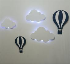 kit Decoração quarto Infantil e bebê com Led nas 3 nuvens e sem Led nos 2 Balões kit Decoração quarto Infantil e bebê com Led nas 3 nuvens e sem Led nos 2 Balões
