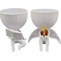 Kit Decoração Sagrada Familia Anjinho + Lendo Biblia