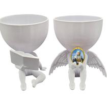 Kit Decoração Santa Catarina de Sena Anjinho + Lendo Biblia