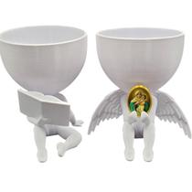 Kit Decoração Santa Mãe Rainha Anjinho + Lendo Biblia