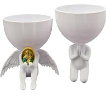Kit Decoração Santa Mãe Rainha Anjinho Relicario Oração Kit Decoração Santa Mãe Rainha Anjinho Relicario Oração