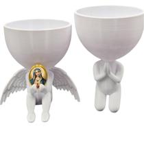 Kit Decoração Virgem Maria Anjinho Relicario Oração