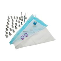 Kit Decorador De Bolo 35 Pçs Com Saco De Silicone + 25 Bicos