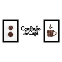 Kit Decorativo - 2 Quadros E 1 Letreiro Cantinho Do Café - Decoraset