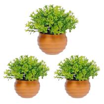 Kit Decorativo 3 Vasos Arranjos Flores Planta Sala Canto Kit Decorativo 3 Vasos Arranjos Flores Planta Sala Canto