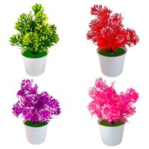 Kit Decorativo 4 Vasos Arranjos Flores Planta Sala Banheiro COR:1 DE CADA COR
