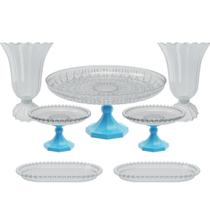 Kit Decorativo 7 Peças Boleira Lapidada Festa Eventos