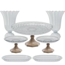 Kit Decorativo 7 Peças Boleira Lapidada Festa Eventos