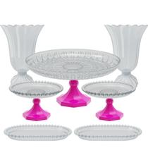Kit Decorativo 7 Peças Boleira Lapidada Festa Eventos