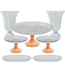 Kit Decorativo 7 Peças Boleira Lapidada Festa Eventos