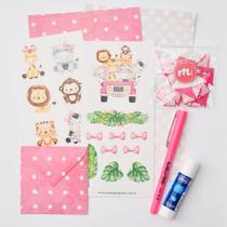 Kit Decorativo Amigos no Jipe - Rosa