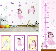 Kit Decorativo Bailarina Aquarela - Régua e Quadros Retro Kit Decorativo Bailarina Aquarela - Régua e Quadros Retro