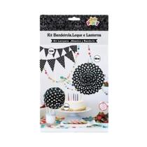 Kit Decorativo Bandeirola, Leque e Lanterna