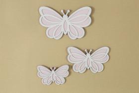 Kit Decorativo Borboleta Rosa MDF com Relevo Quarto Menina Kit Decorativo Borboleta Rosa MDF com Relevo Quarto Menina