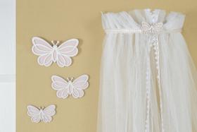 Kit Decorativo Dossel com Mosquiteiro Borboleta Rosal Menina