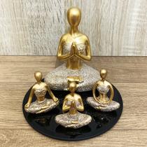 Kit Decorativo Estátua Yoga Posição Meditação + Bandeja Luxo Kit Decorativo Estátua Yoga Posição Meditação + Bandeja Luxo