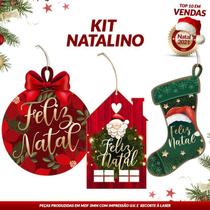 Kit Decorativo Feliz Natal Papai Noel Casa Lar