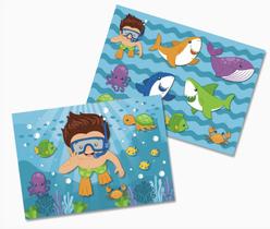 Kit Decorativo Festa Fundo do Mar Painel 64x45 cm + 9 Pcs Festcolor - Inspire sua Festa Loja Kit Decorativo Festa Fundo do Mar Painel 64x45 cm + 9 Pcs Festcolor - Inspire sua Festa Loja