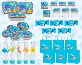 Kit Decorativo Infantil Fundo Do Mar 60 Peças (10 pessoas)