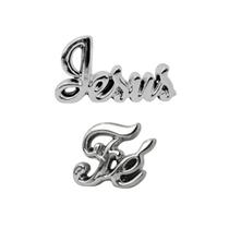 Kit Decorativo Jesus Fé Cerâmica Prata Brilhante Enfeite Decoração Kit Decorativo Jesus Fé Cerâmica Prata Brilhante Enfeite Decoração