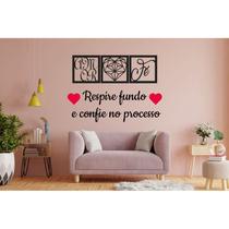 Kit Decorativo MDF Respire fundo e confie no processo”