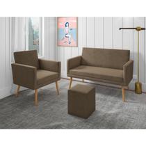 Kit Decorativo Namoradeira E Poltrona E Puf Cubo Capuccino Kit Decorativo Namoradeira E Poltrona E Puf Cubo Capuccino