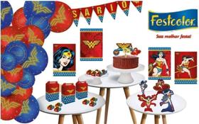 Kit decorativo só um bolinho festa mulher maravilha festcolor Kit decorativo só um bolinho festa mulher maravilha festcolor