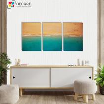 Kit Decorativos 3 Peças 40x60 Mdf Mar Areia Paisagem Praia