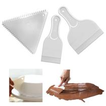 Kit Decore Facil com 3 Espatulas para Decoracao de Bolos e Tortas Injetemp