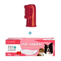 Kit Dedeira + Pasta de Dente Pet Clean Cães Cachorro Gato