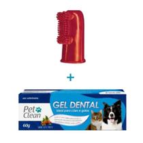 Kit Dedeira + Pasta de Dente Pet Clean Cães Cachorro Gato