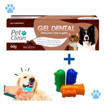 Kit Dedeira + Pasta Dente + Spray Bucal Pet Clean Cachorro