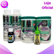 Kit Definição dos Cachos Natuhair Shampoo + Condicionador + Creme Para Pentear + Tratamento Intensivo + Óleo Capilar + R Kit Definição dos Cachos Natuhair Shampoo + Condicionador + Creme Para Pentear + Tratamento Intensivo + Óleo Capilar + R