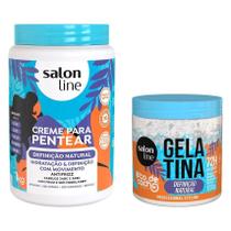 Kit Definição Natural com Creme para Pentear 1kg + Gelatina 550g todecacho Salon Line Kit Definição Natural com Creme para Pentear 1kg + Gelatina 550g todecacho Salon Line