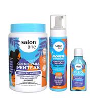 Kit Definição Natural Creme 1kg Mousse 240ml Óleo 50ml