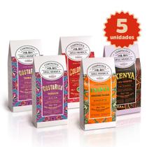 Kit Degustação Café Compagnia Dell'Arabica - 2 Costa Rica, 1 Colômbia, 1 Quênia, 1 Índia 250g cada Kit Degustação Café Compagnia Dell'Arabica - 2 Costa Rica, 1 Colômbia, 1 Quênia, 1 Índia 250g cada