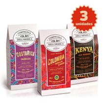 Kit Degustação Café Compagnia Dell'Arabica - Colômbia, Costa Rica e Quênia 3x250g Kit Degustação Café Compagnia Dell'Arabica - Colômbia, Costa Rica e Quênia 3x250g