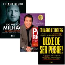 Kit Deixe de Ser Pobre + Do Mil ao Milhão + Pai Rico Pai Pobre - HarperCollins