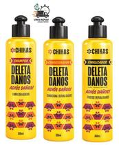 Kit Deleta Danos Chikas Shampoo Cond e Finalizador 300ml