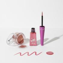 Kit Delineador Colorido + Pigmento Perolado Rose Gold Bello Charme